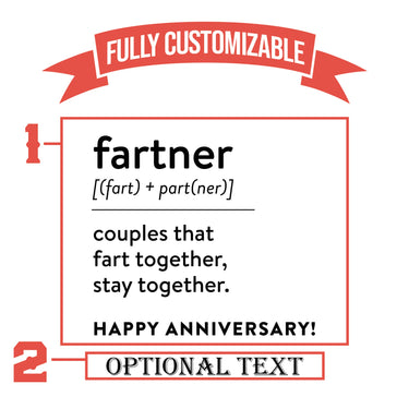 Fartner- Couples That Fart Together Stay Together Funny Anniversary Glasses